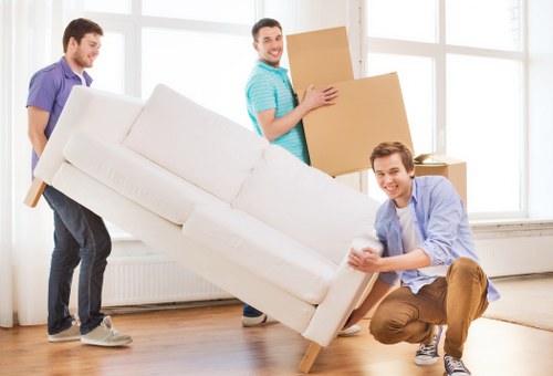 Local movers handling office equipment near Sipson