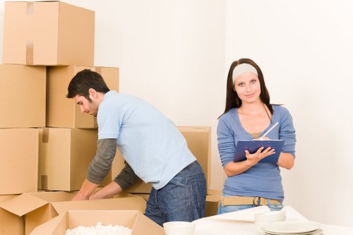 Furniture and household items being loaded for a move in Sipson