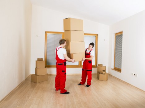 Local moving vehicle loaded for a house move in Sipson