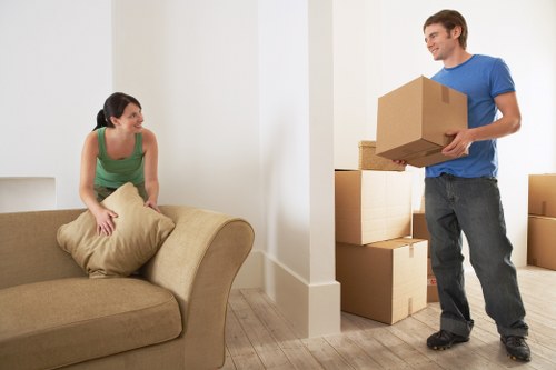 Boxes and furniture ready for local home removals